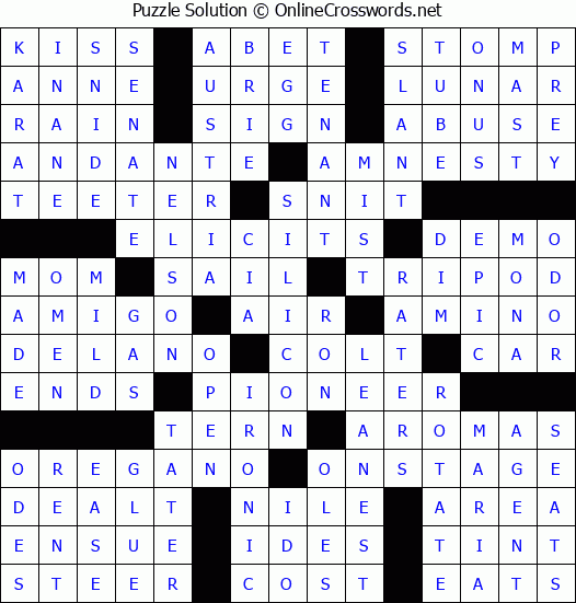 Solution for Crossword Puzzle #74322