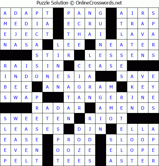 Solution for Crossword Puzzle #74328