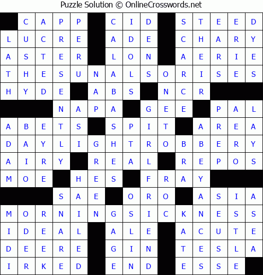 Solution for Crossword Puzzle #7435