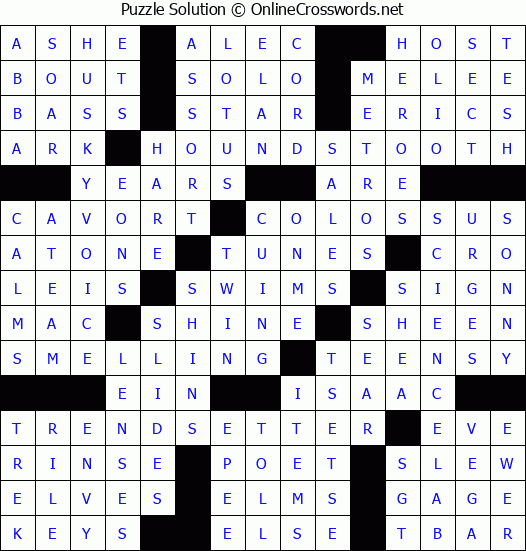 Solution for Crossword Puzzle #7437