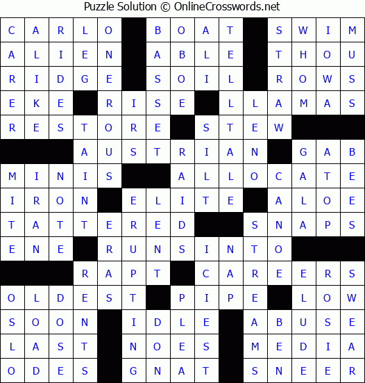 Solution for Crossword Puzzle #74393