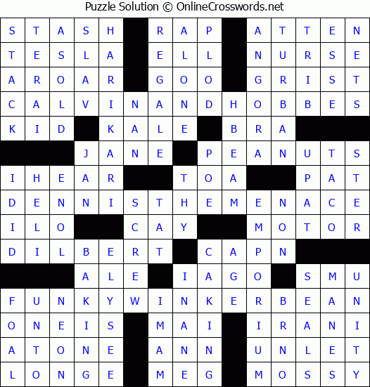 Solution for Crossword Puzzle #7446