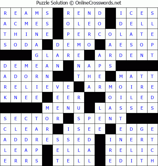 Solution for Crossword Puzzle #74496