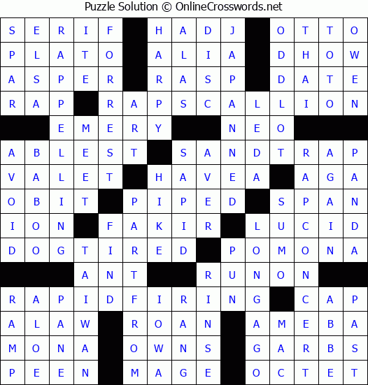 Solution for Crossword Puzzle #7453