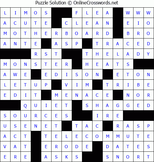 Solution for Crossword Puzzle #7458