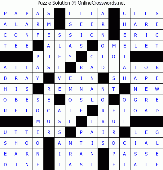 Solution for Crossword Puzzle #74649