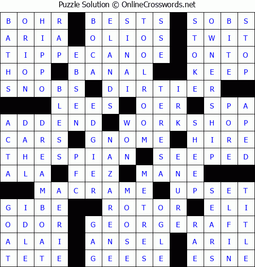 Solution for Crossword Puzzle #7465