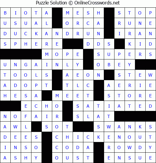 Solution for Crossword Puzzle #7470