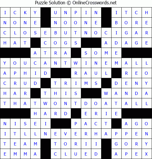 Solution for Crossword Puzzle #7490