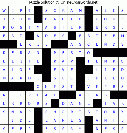 Solution for Crossword Puzzle #74971