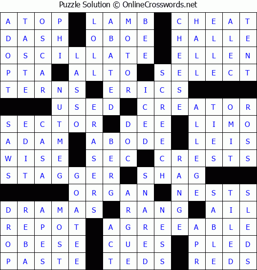 Solution for Crossword Puzzle #74974