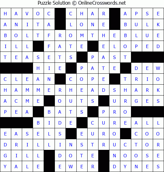 Solution for Crossword Puzzle #7498