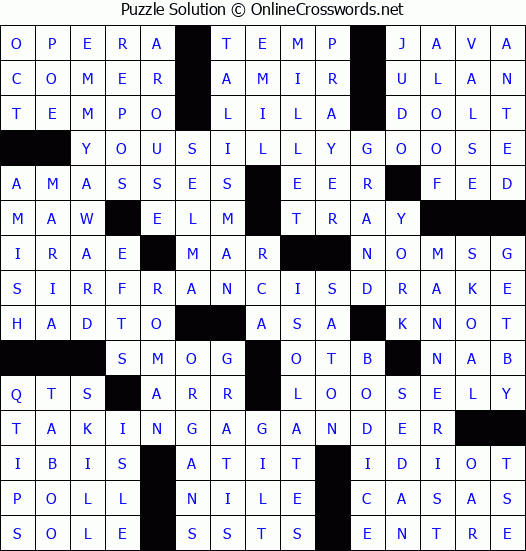 Solution for Crossword Puzzle #7502