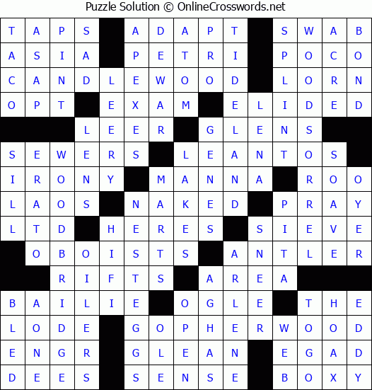 Solution for Crossword Puzzle #7504
