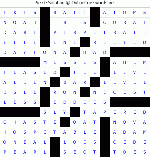 Solution for Crossword Puzzle #75043