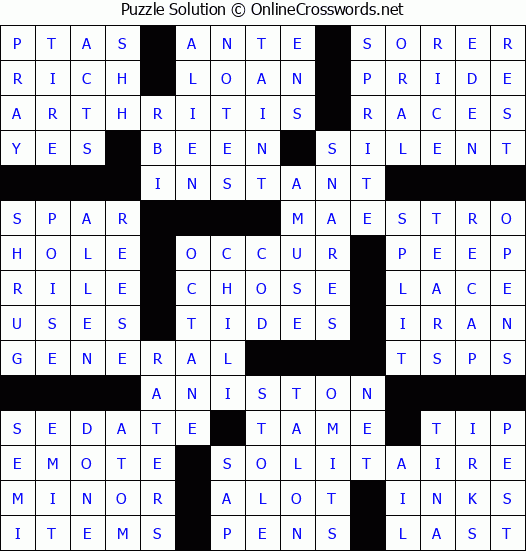 Solution for Crossword Puzzle #75051