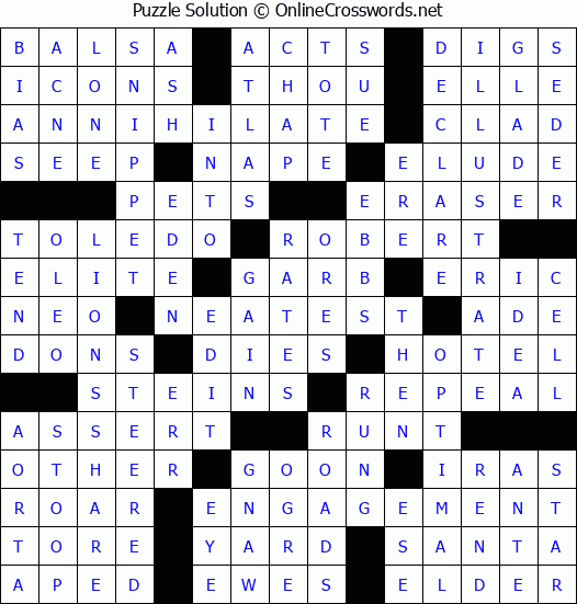 Solution for Crossword Puzzle #75134