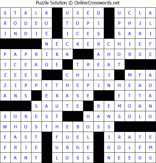 Solution for Crossword Puzzle #7519