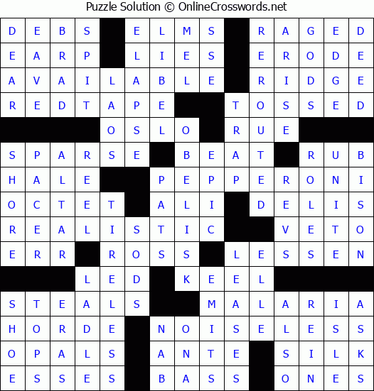 Solution for Crossword Puzzle #75242