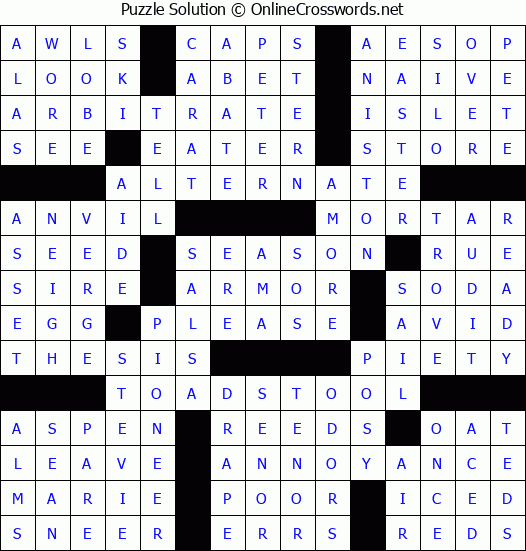 Solution for Crossword Puzzle #75619