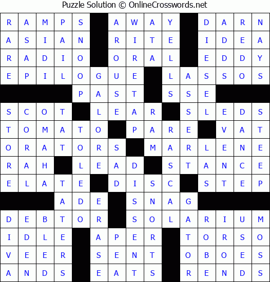 Solution for Crossword Puzzle #75656