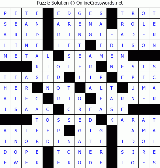 Solution for Crossword Puzzle #75677