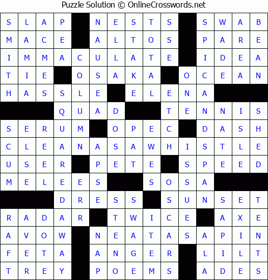 Solution for Crossword Puzzle #7569
