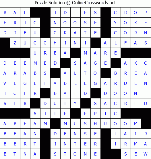 Solution for Crossword Puzzle #7571