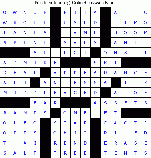 Solution for Crossword Puzzle #75817