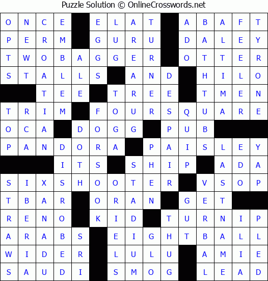 Solution for Crossword Puzzle #7584