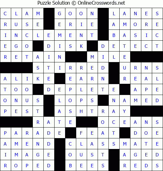 Solution for Crossword Puzzle #75855