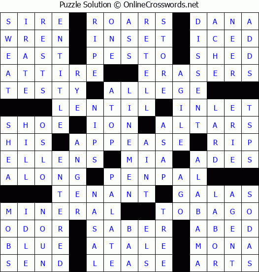 Solution for Crossword Puzzle #75923