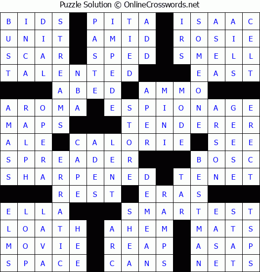 Solution for Crossword Puzzle #75989