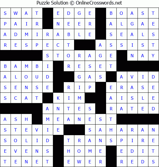 Solution for Crossword Puzzle #76092