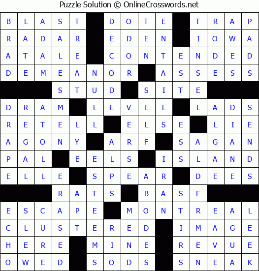 Solution for Crossword Puzzle #76585