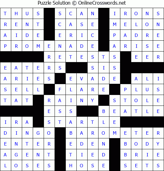 Solution for Crossword Puzzle #76622
