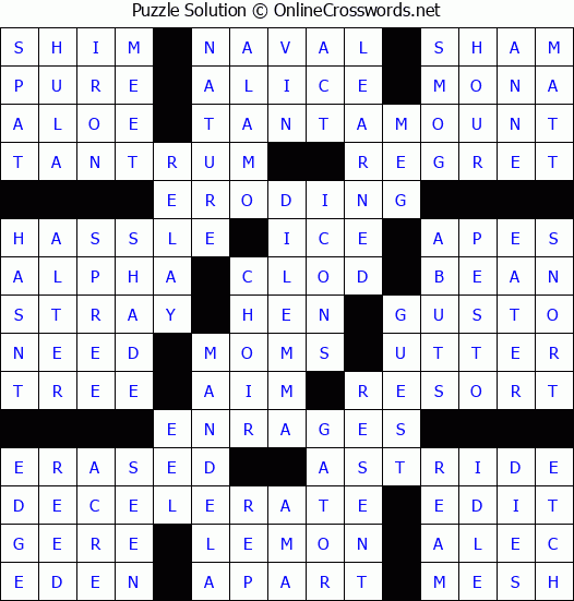 Solution for Crossword Puzzle #76818