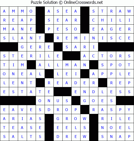 Solution for Crossword Puzzle #76873