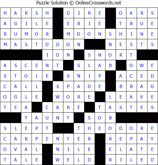 Solution for Crossword Puzzle #76996