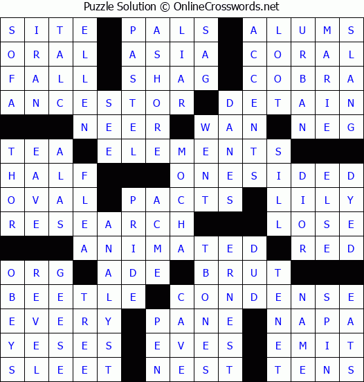 Solution for Crossword Puzzle #77247