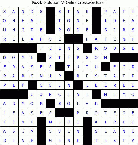 Solution for Crossword Puzzle #77317