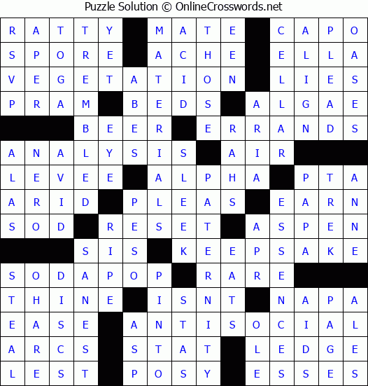 Solution for Crossword Puzzle #77330