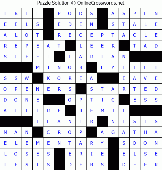 Solution for Crossword Puzzle #77373