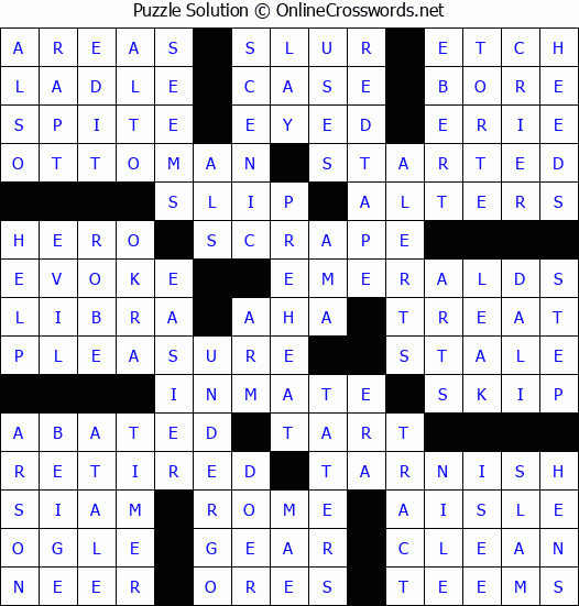 Solution for Crossword Puzzle #77609