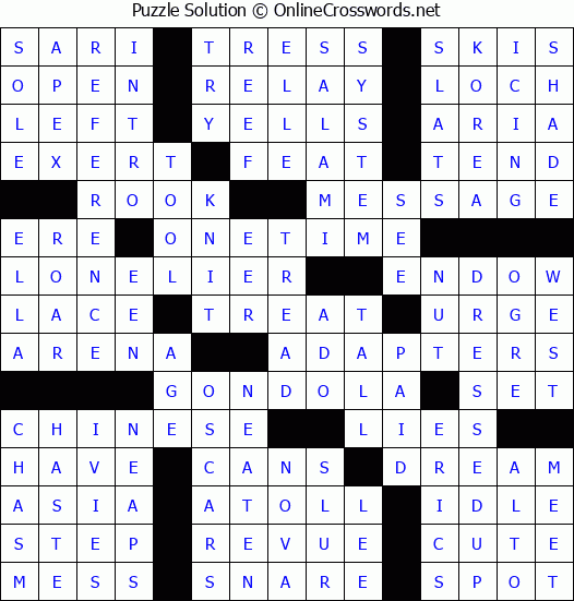 Solution for Crossword Puzzle #77637