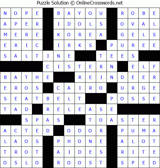 Solution for Crossword Puzzle #77724