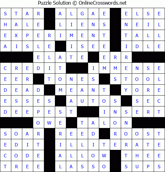 Solution for Crossword Puzzle #77793