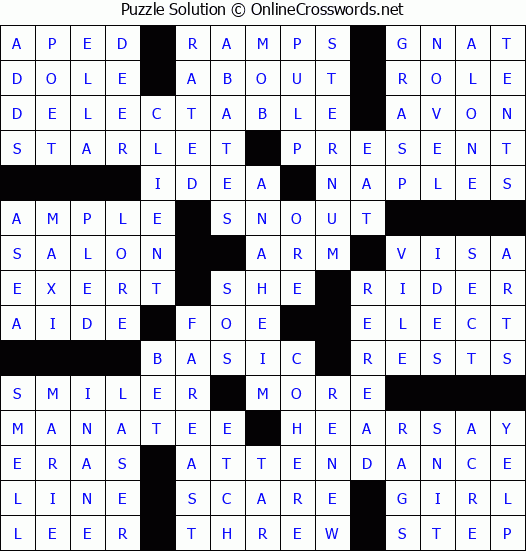 Solution for Crossword Puzzle #77896
