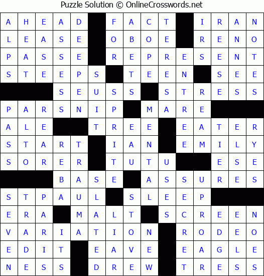 Solution for Crossword Puzzle #77937