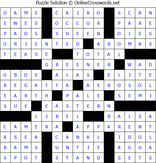 Solution for Crossword Puzzle #77939